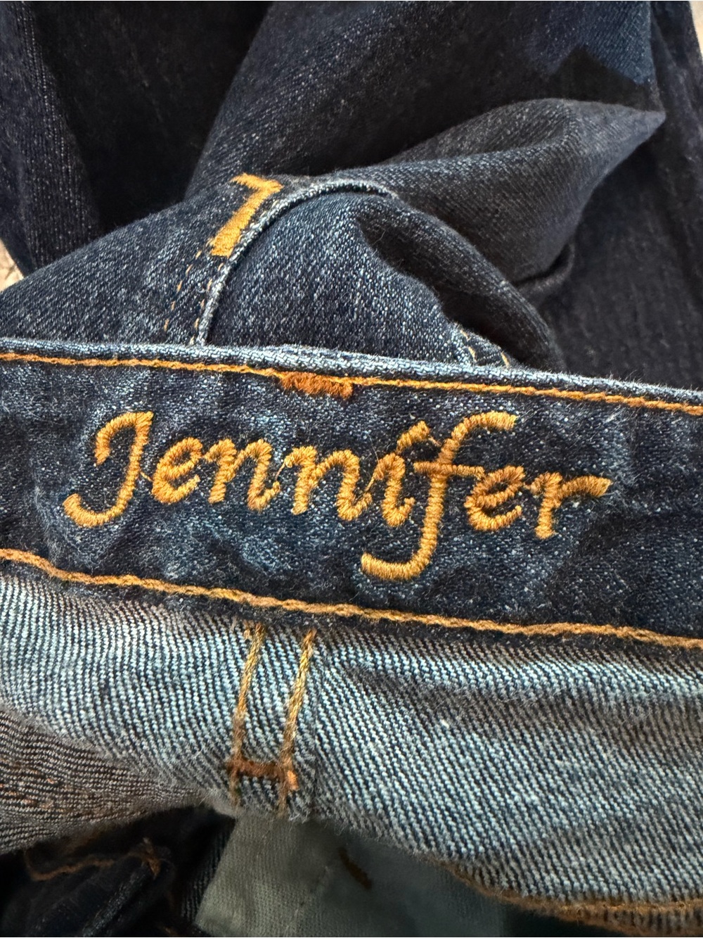 Kimes Ranch women’s Dark Blue Bootcut Jeans with Yellow Stitch Detail - Picture 4 of 4